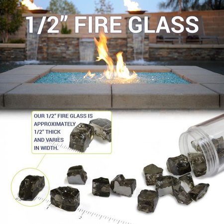 American Fire Glass 1/2 in Gold Reflective Fire Glass, 10 Lb Bag AFF-GDRF12-10